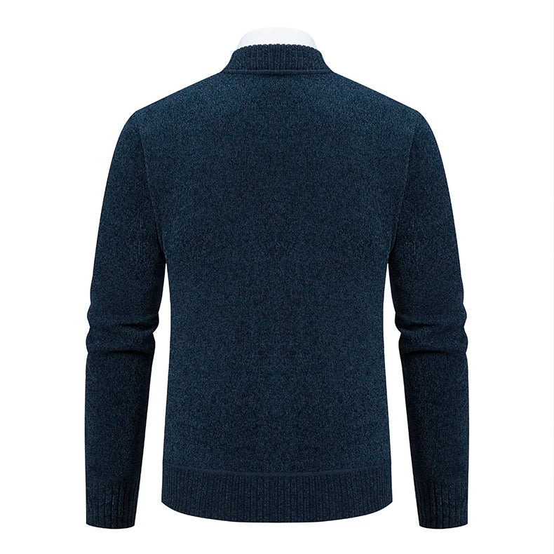 2023 Knitwear Spring and Autumn Men's Stand-up Collar Thick Warm Cardigan Sweater Winter Loose Casual Coat
