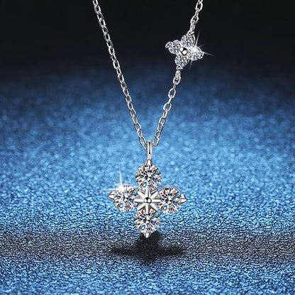 Clover GRA Certified 1.2cttw Moissanite Diamond Link Bracelet for Women 925 Silver Plated 18k Gold Hand Chain Bracelets