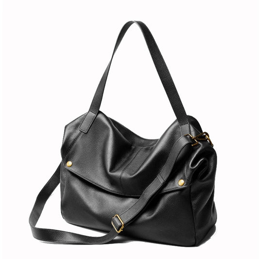2026 New Large Capacity Women's Shoulder Bag Genuine Leather Tote Casual Handbag for University Students And Commuters Crossbody