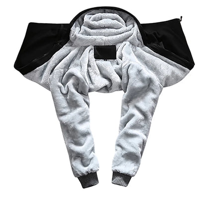 Winter Jacket Men Warm Coat Thick Fleece Male Zipper Hooded Jackets Casual Hooded Sportswear Outerwear Long Sleeves Sports Hoody