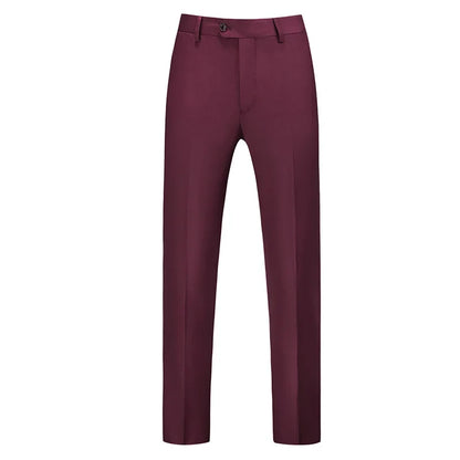 2026 New Men's Middle Waist Pants, 25 Color Choice, Elegant Office Men Trouser, Modest Green Pink Yellow Asian Size M-6XL