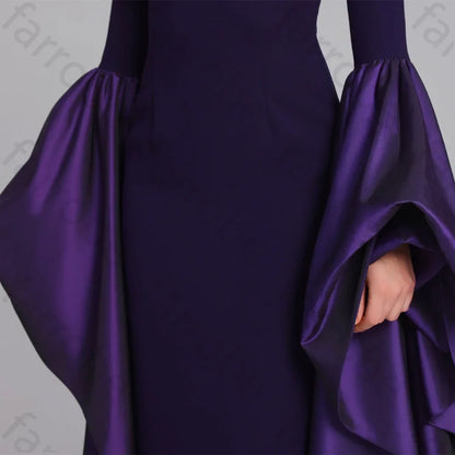 Customized Fitted Gown with Extra Long Sleeves A-Line Evening Dresses Formal Exquisite High Quality Prom Party Gowns for Women