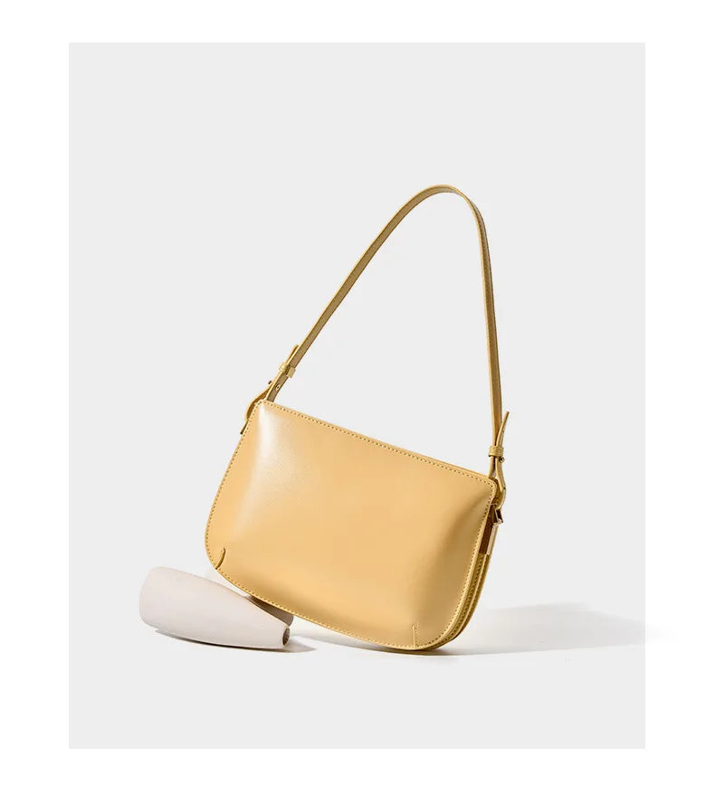Genuine leather red shoulder bag woman minimalist crossbody bag cowhide luxury handbags female luxury bag armpit bag