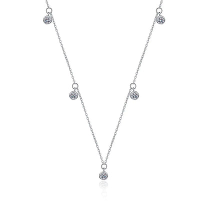 2.5mm 3mm Moissanite Diamond Necklaces Real Silver Chain 925 for Women Jewelry Plated 18K Gold Choker Birthday Gift
