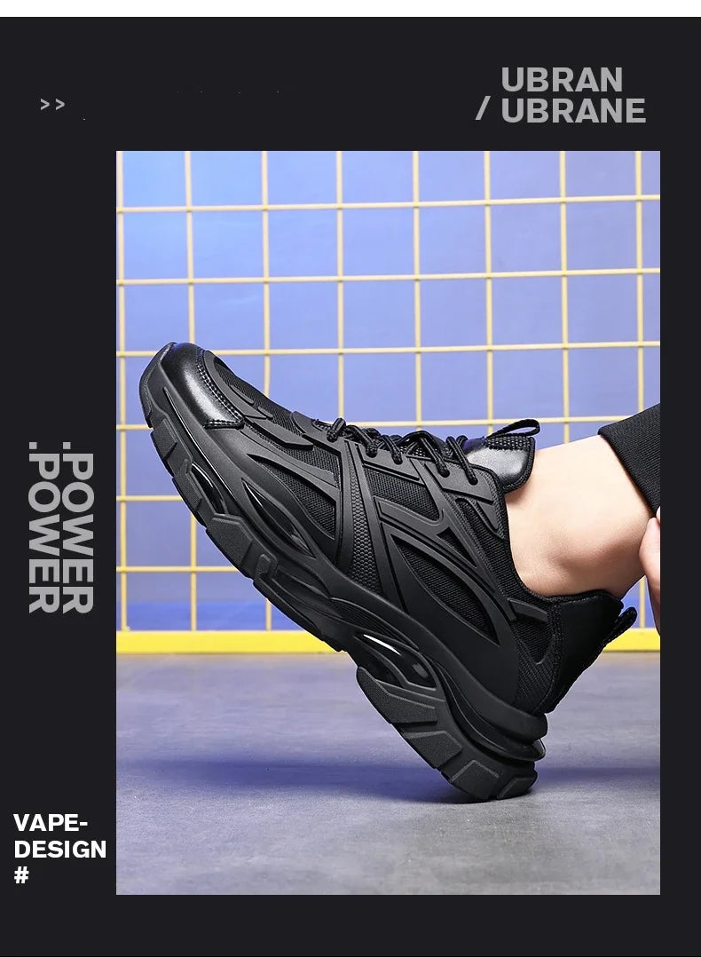 Four Seasons Thick and height-increasing sports shoes, men's genuine leather mesh casual men's shoes, trendy shoes