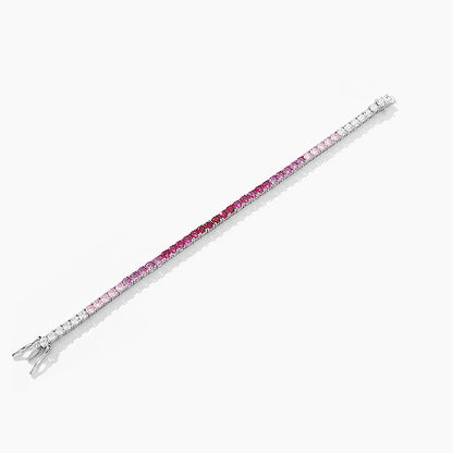 Gradient Red Color Tennis Bracelets S925 Sterling Silver High Carbon Diamond Bracelets for Women 2024 Original Fine Jewelry