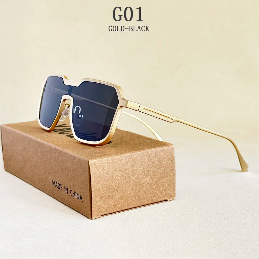 2025 Punk Sunglass Men Vintage Metal Square Steampunk Sunglasses Women Retro Luxury Fashion Glasses Gafas De Sol Hombre Okulary