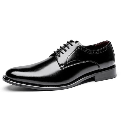 Men's leather shoes, men's genuine leather, British style, simple and smooth formal dress, business Derby men's leather shoes, c