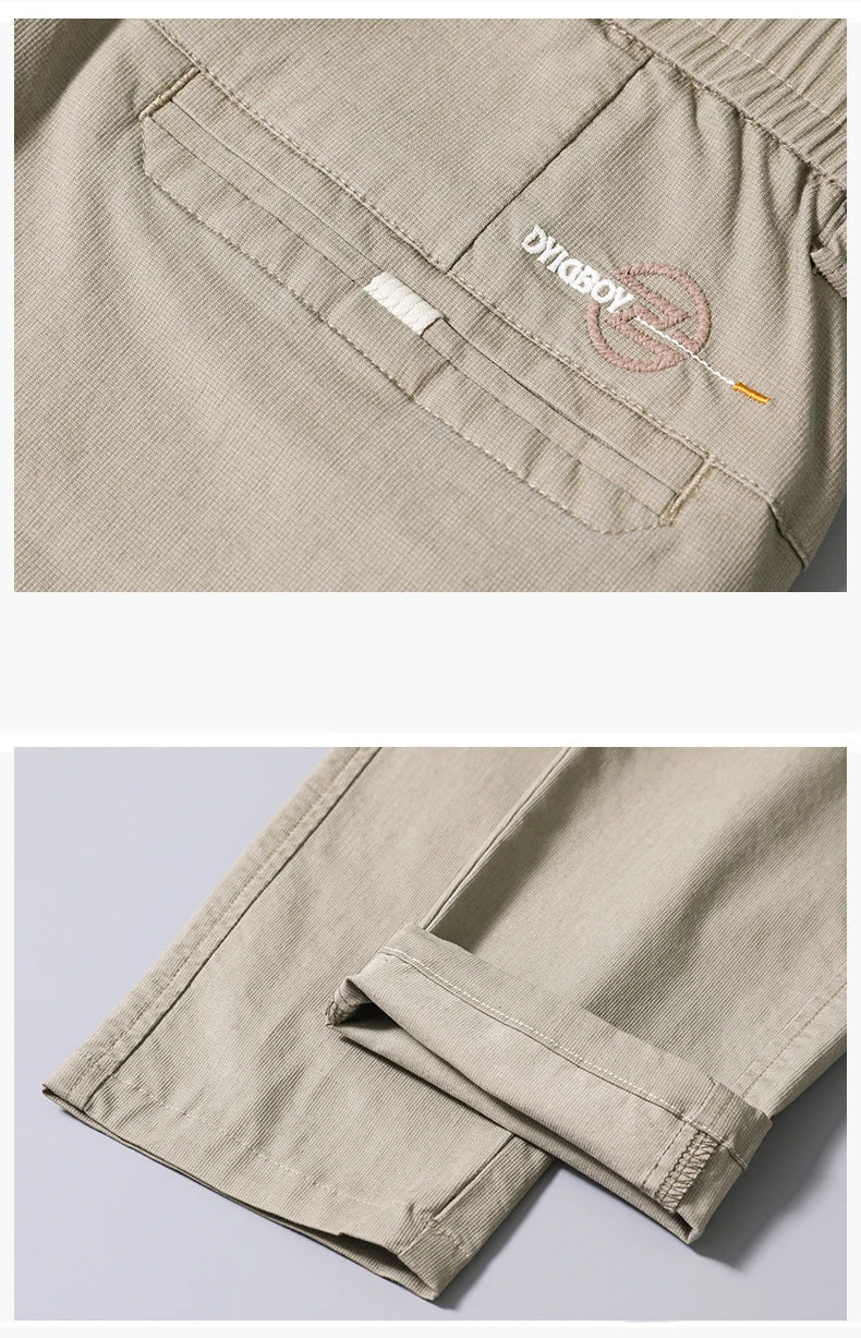 Cotton Thin Men's Business Casual Pants Summer Straight Slim Fit Fashion Stretch Solid Trousers Korean Men's Pants Size 28-38
