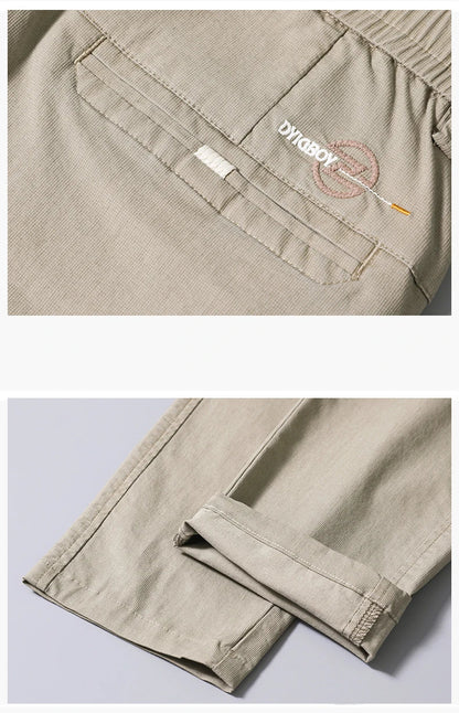 Cotton Thin Men's Business Casual Pants Summer Straight Slim Fit Fashion Stretch Solid Trousers Korean Men's Pants Size 28-38