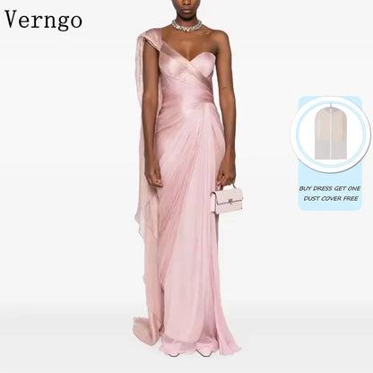 Verngo Pink Elegant Shiny Prom Gowns Sweetheart Mermaid Formal Occasion Dresses Women Modern Prom Party Dress Customized