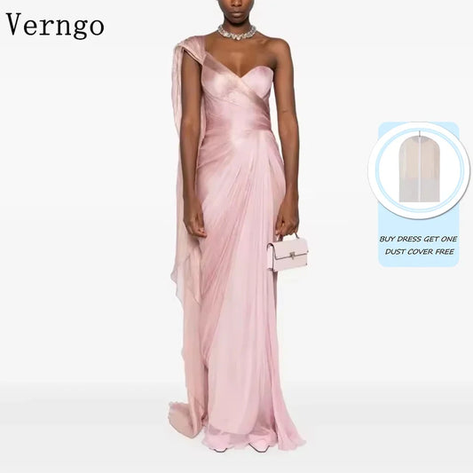 Verngo Pink Elegant Shiny Prom Gowns Sweetheart Mermaid Formal Occasion Dresses Women Modern Prom Party Dress Customized