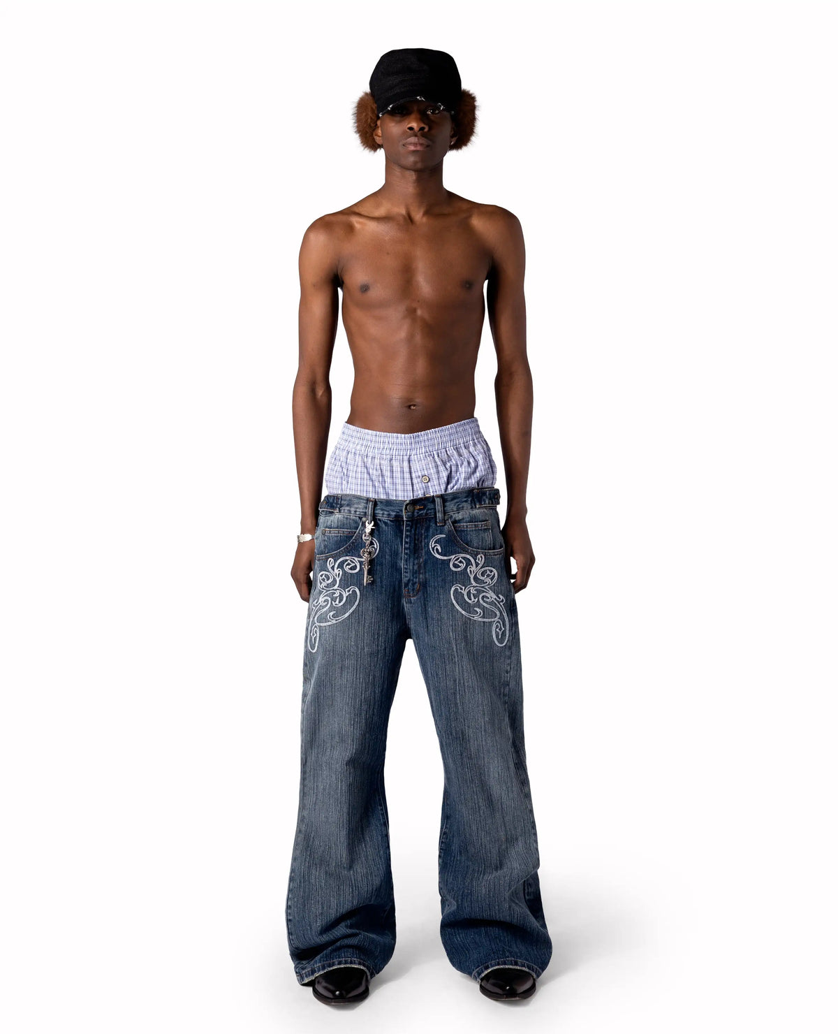 Y2k Blue Opening Bootcut Jeans Vintage Washed Embroidery Men Women Pants Harajuku High Street Streetwear Unisex Casual Jeans