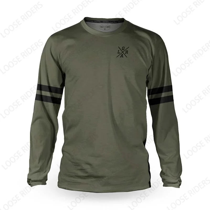 2022 Men's Motorcycle Loose Rider Jersey DH Cross Country Endurance Race BMX MTB Mountain Bike Shirt Can Be Customized