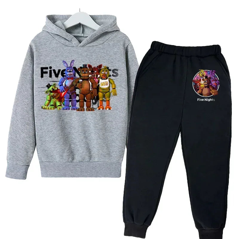 FNAF Five Nights At Freddys Sweatshirt Set Fleece Kids Sweatpants Boys Jacket Girls Clothes Spring Autumn Hoodie Birthday Gift
