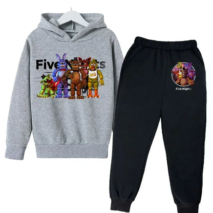 FNAF Five Nights At Freddys Sweatshirt Set Fleece Kids Sweatpants Boys Jacket Girls Clothes Spring Autumn Hoodie Birthday Gift