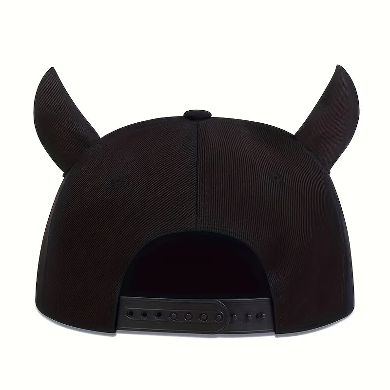 Unisex Personality P Letter Embroidery Ox Horn Hip-hop Hats Outdoor Adjustable Casual Baseball Caps Sunscreen Hat