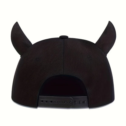 Unisex Personality P Letter Embroidery Ox Horn Hip-hop Hats Outdoor Adjustable Casual Baseball Caps Sunscreen Hat
