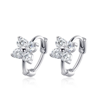 3mm D Color Moissanite Hoop Earrings for Women GRA Certified Round Brilliant Cut Moissanite s925 Silver Dainty Earring