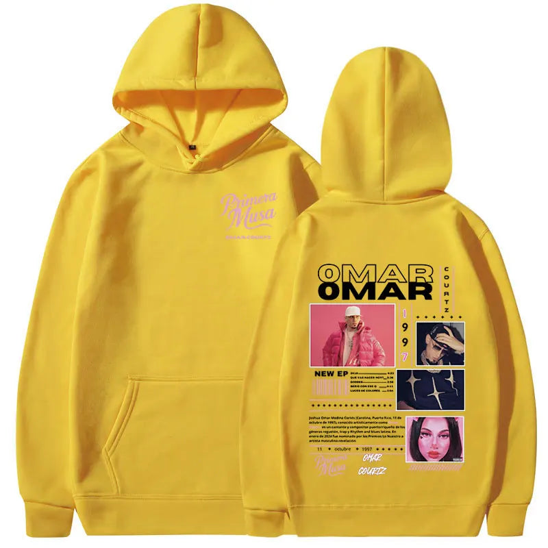 Omar Courtz Primera Musa Album Tour Merch Hoodies Men's Women Fashion Hooded Sweatshirts Hip Hop Oversized Pullovers Streetwear