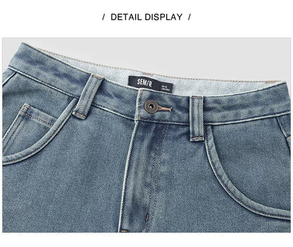 Semir Jeans Women Wide Leg Fleece Lined Comfortable High Waist Winter 2025 New Floor-Length Pants with Leg-Elongating Effect