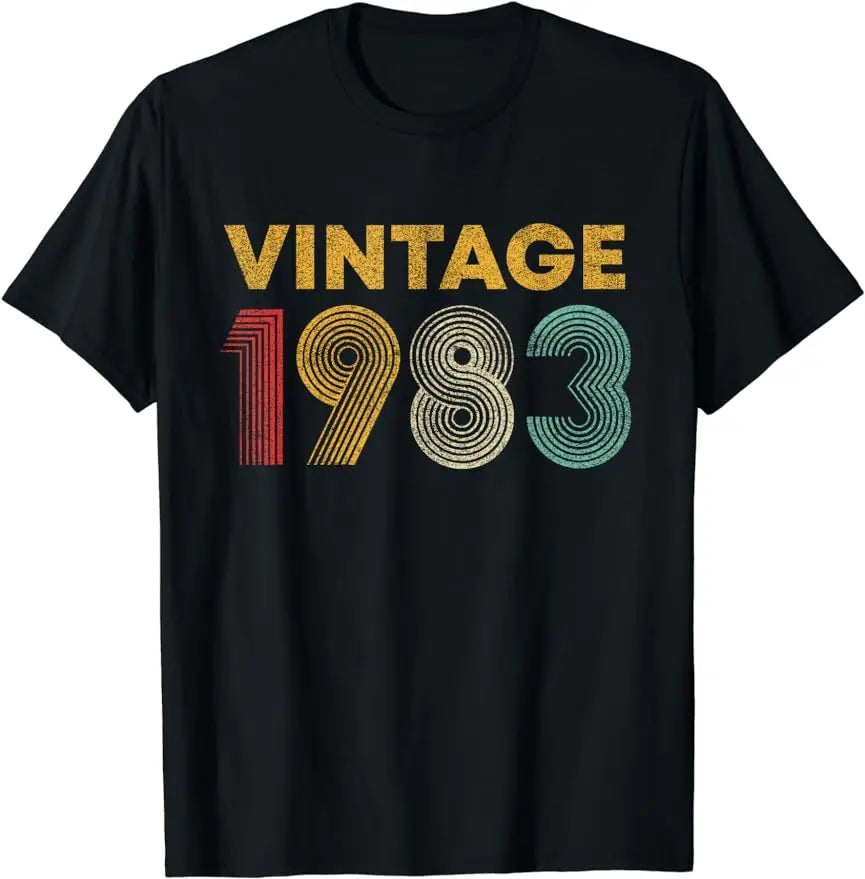 Men's 43st Birthday T-Shirt: Born 1983 Retro Streetwear Style Vintage Retro for Men's Graphic T-Shirts Birthday Gifts TShirt