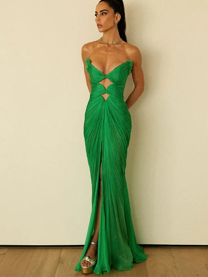 Booma Mermaid Sleeveless chiffon Strapless Evening Dresses Long Formal Dresses for Women Elegant Prom Gowns Custom Made 2025