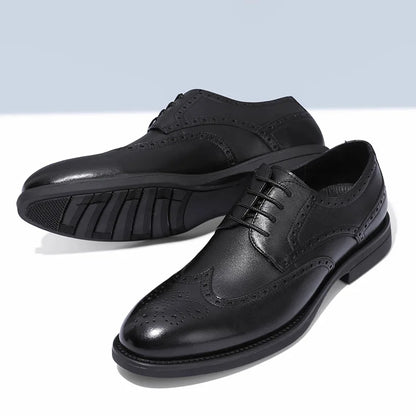 British Style Shoes PU Leather Business Formal Lace Up Oxfords Footwear Loafers Breathable Comfort Wedding Shoes