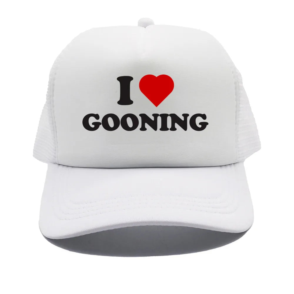 Funny I Love Gooning Baseball Caps Cool Summer Men Mesh Net Hat Humor Trucker Cap Unisex Outdoor Mesh Net Caps MZ-080