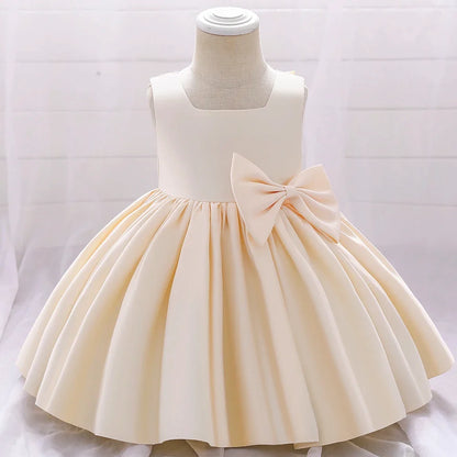 Big Bow Baby Girls Party Dress Toddler 1st Birthday Baptism Princess Kids Dresses for Girl White Wedding Prom Christmas Costumes
