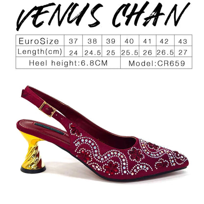 2024 Summer New Design Specials Italian Women Shoes and Bag Set in Royal Green Color Comfortable Heels With Rhinestone for Party