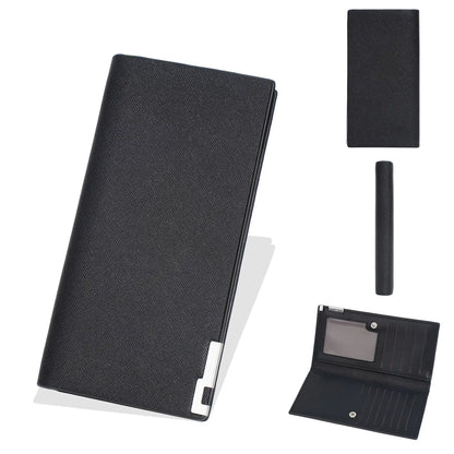 Male Long Ultra-thin Folding Canvas Wallet Simple Retro Fabric Style Linen Money Clip Large Capacity Wallets for Men