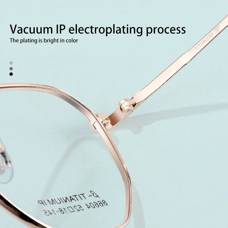 New Retro Simple Fashion Eyeglass Frames Semi Titanium Myopia Anti-Blue Light Glasses Customizable Prescription 86604