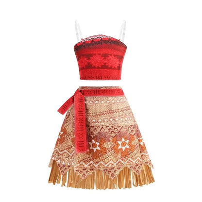 Summer Kids Princess Costume Children Disney Moana Halloween Dress Girl Vaiana Dinner Dress Ocean Adventure Pageant Disguise