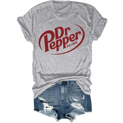 1885 T-Shirt Pepper Soda Lover Dr Pepper Shirt  Women's Harajuku Sleeve Casual Women's T-shirt Clothing Street Aesthetic Clothes