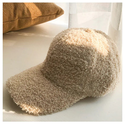 Cap for Women Winter Warm Baseball Cap Women Artificial Lamb Wool Hats  Plush Baseball Caps Autumn Baseball Cap