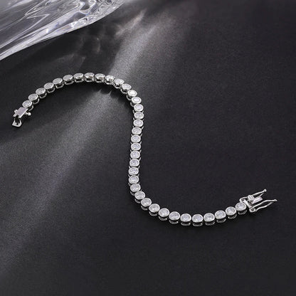 2mm Moissanite Bubble Tennis Bracelet For Women S925 Silver Sparkling Wedding Bracelet Can Pass Diamond Test Fine Jewelry