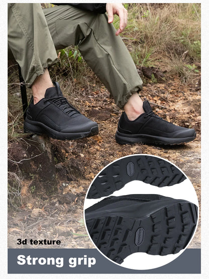 Men Hiking Shoes Litchi Leather High Quality Male Trekking Climbing Sneakers Non-slip Luxury Designer Outdoor Shoe