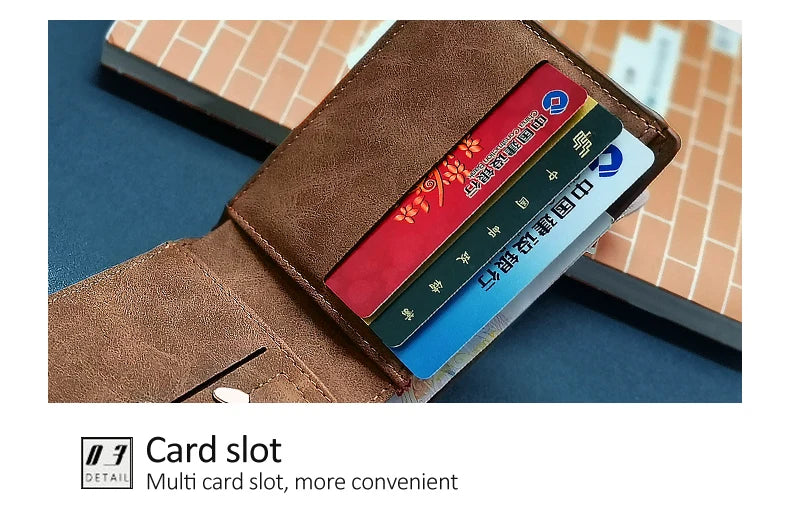 2022 New Fashion PU Leather Men's Wallet With Coin Bag Zipper Small Money Purses Dollar Slim Purse New Design Money Wallet