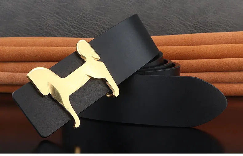 High grade Stainless steel horse slide buckle men belts 3.8cm wide genuine leather Waistband cowboy casual ceinture homme