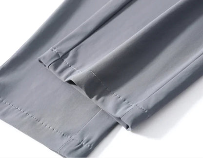 Summer Ultra-thin Men's Casual Pants High Elastic Quick-drying Ice Silk Slim Straight Business Formal Solid Color Trousers