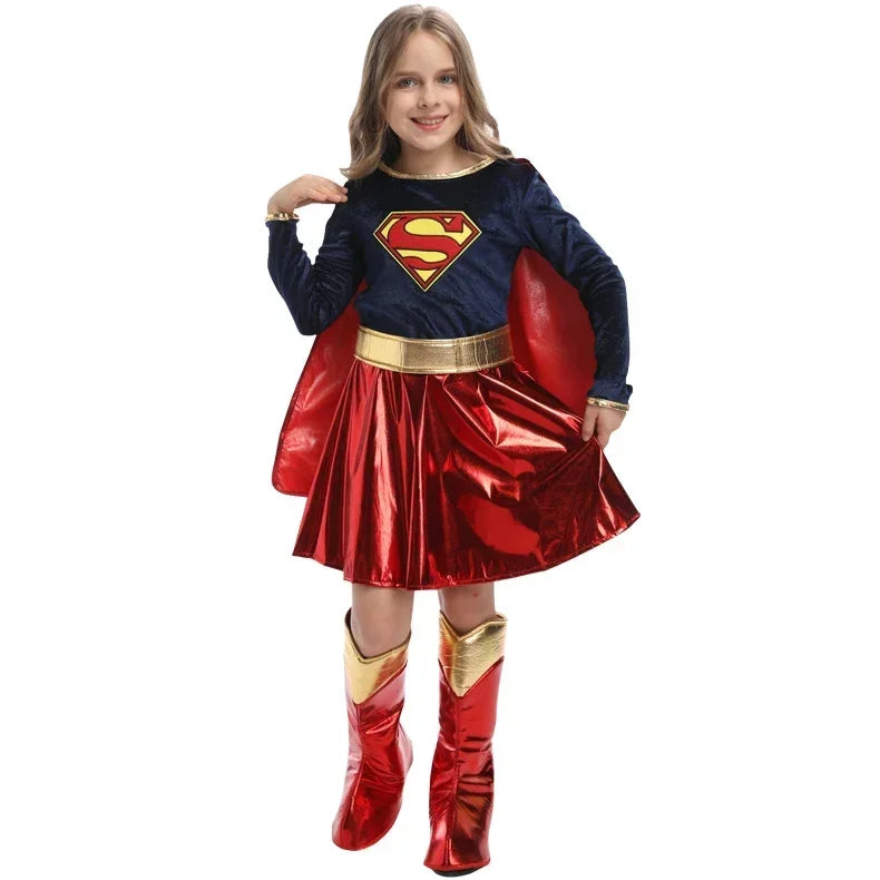 Halloween Carnival Party Girls Supergirls Costume Cosplay Movie Kids Christmas Stage Performance Fancy Dress