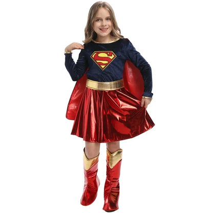 Halloween Carnival Party Girls Supergirls Costume Cosplay Movie Kids Christmas Stage Performance Fancy Dress
