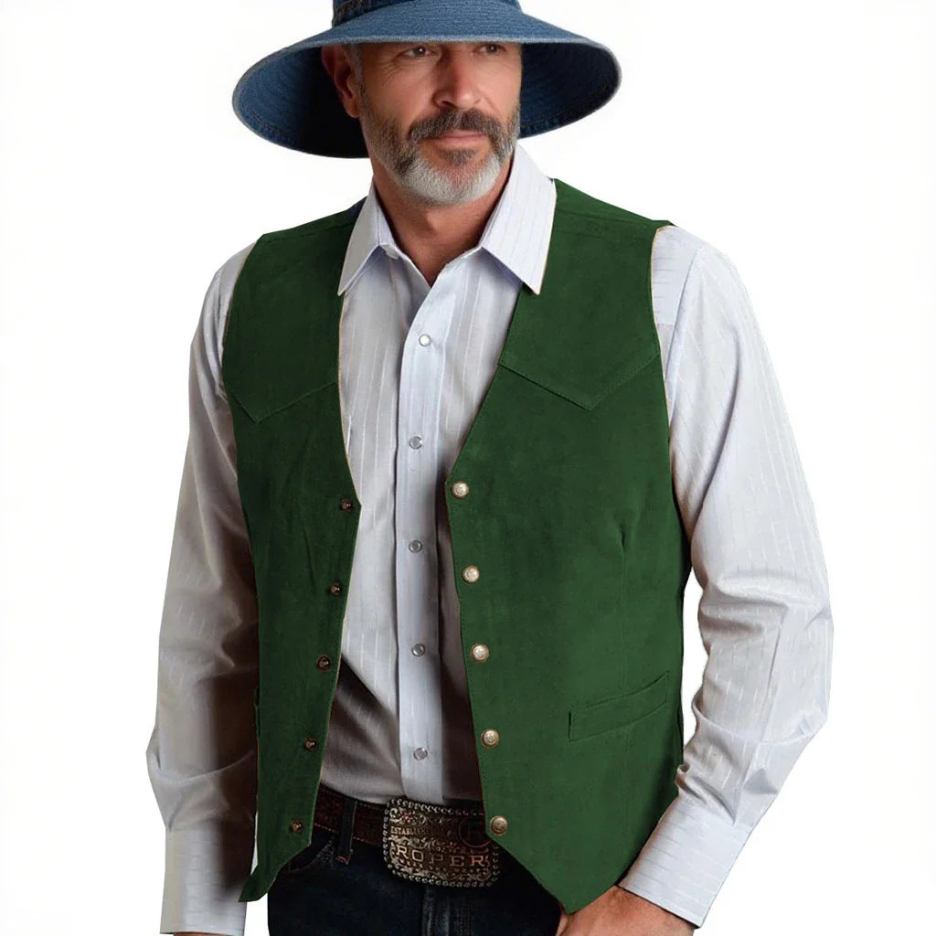 Mens Solid Suit Vests Slim Fit Classic V Neck Metal Buttons Suede Vest for Men Business Professional Smart Casual Waistcoat