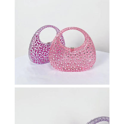 Fashion Women Diamond Handbags and Purses Transparent Acrylic Luxury Party Prom Evening Bag Casual Bling Bling Clear Clutch