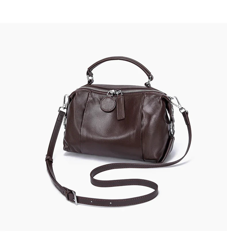 Women Natural Cow Genuine Leather Shoulder Bags Women Cowhide Bag Lady Soft Design Female Luxury Handbag for Ladies High Quality