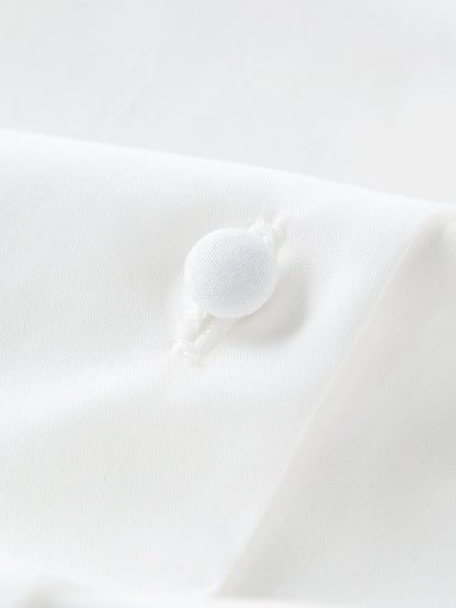 Pure Cotton Oversized Bow Detail Women's Autumn 2025 New Arrival Laid-Back Long Sleeve Blouse with Sash 25FS13213