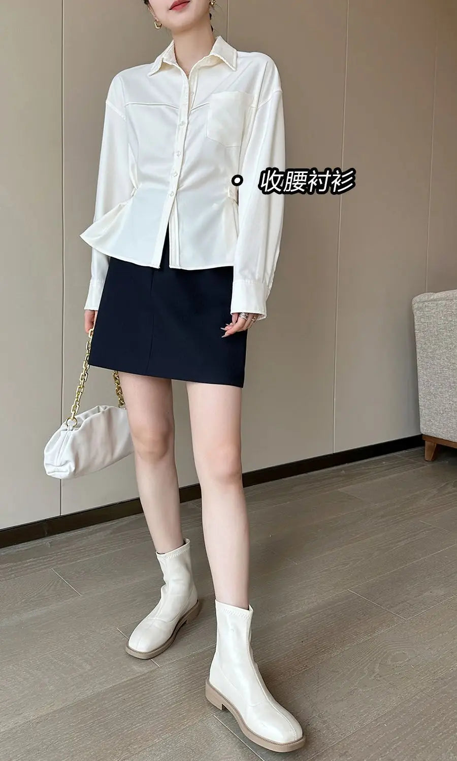 High end early autumn new fashionable small A-line skirt with buttocks wrapped, high-end gray half skirt  skirts