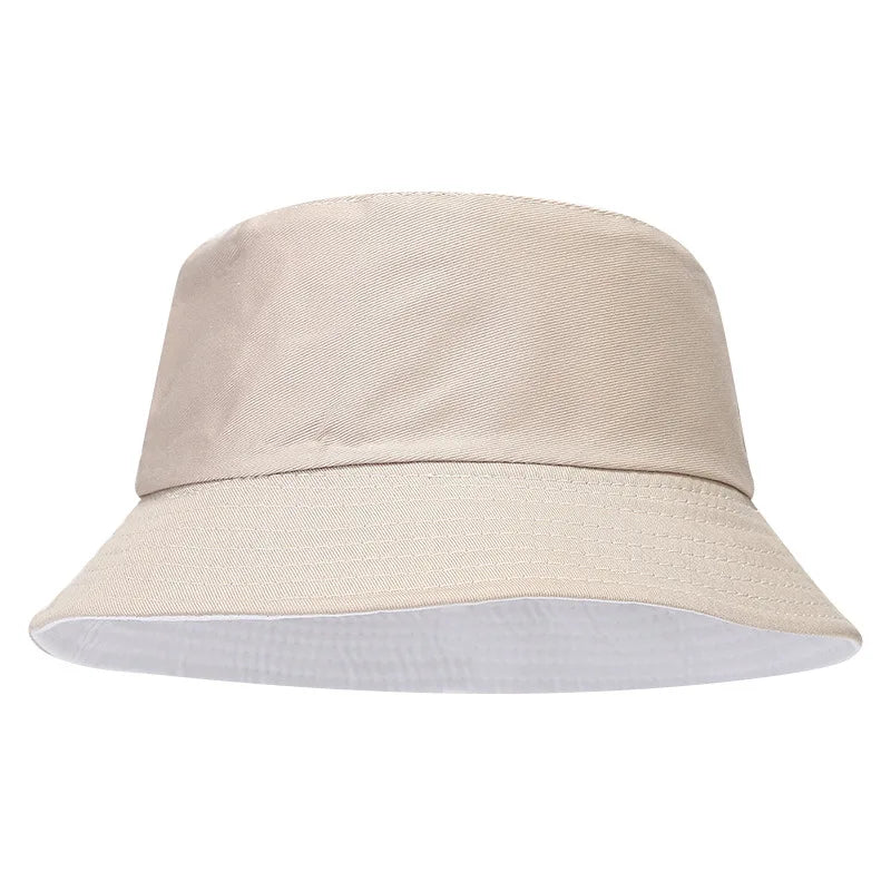 Spring Summer Unisex Solid Color Fisherman Cap Foldable Bucket Hat Outdoor Sunscreen Hat Caps Fashionable Double-sided Basin Hat