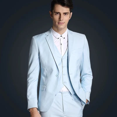 Blazers Pants Vest New Fashion Men Business Casual Suits / Male Solid Color Three Piece Sets Jacket Coat Trousers Waistcoat